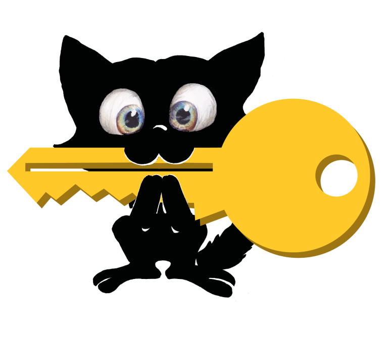 Schlüssel Schalk Fuchs mit gelben Schlüssel im Mund, das Wahrzeichen eines ehrlichen Schlüsseldienstes.